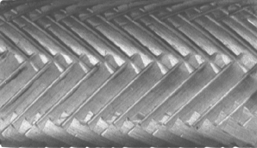 Herringbone cut pattern close-up